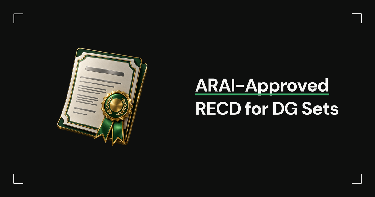 ARAI-Approved RECD for DG Sets: Smarter Power, Lower Emissions
